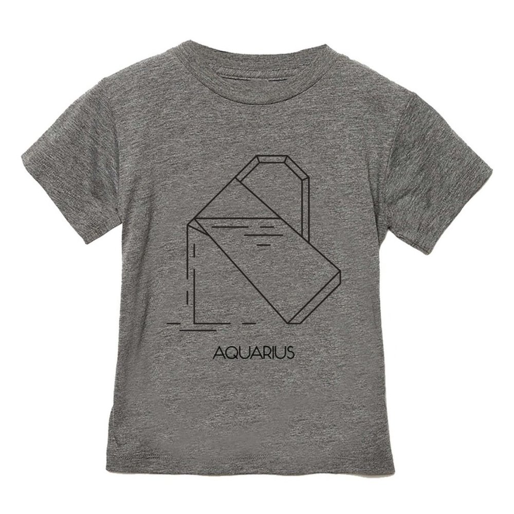 Zodiac T-shirt - Aquarius - Charcoal - 2T-5T